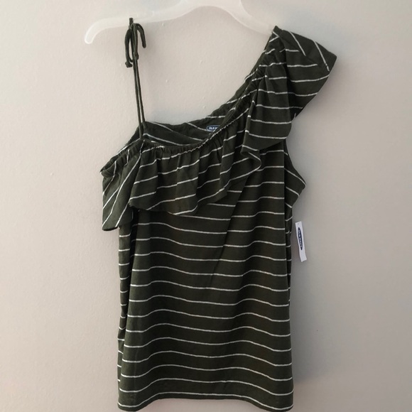 Old Navy Ruffled Linen-Blend One-Shoulder New - Picture 2 of 3